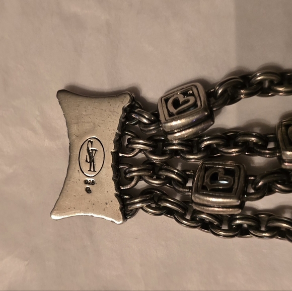 SCOTT KAY SS MULTI LINK BLUE TOPAZ BRACELET - Picture 9 of 9